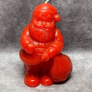 Vintage Hallmark Red Santa Claus Shaped Drip Candle 5.75" Tall Christmas Decor